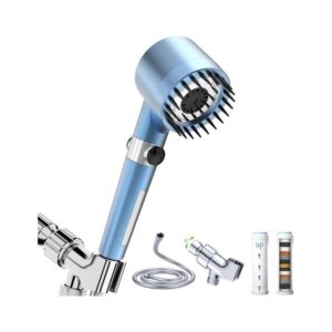 Blue High Pressure Handheld Shower Head Set