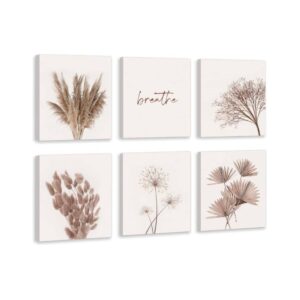 6-Piece Botanical Wall Art Set, Framed 12"x16"