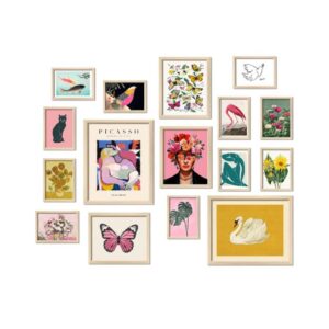16-Piece Framed Eclectic Wall Art Set