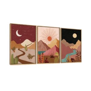 3-Piece Boho Mountain & Desert Wall Art