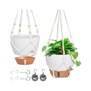 2-Pack 10" Self-Watering Hanging Planters