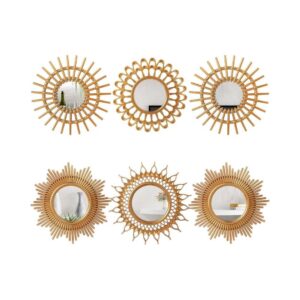 6-Piece Gold Sunburst Decorative Mirror Set